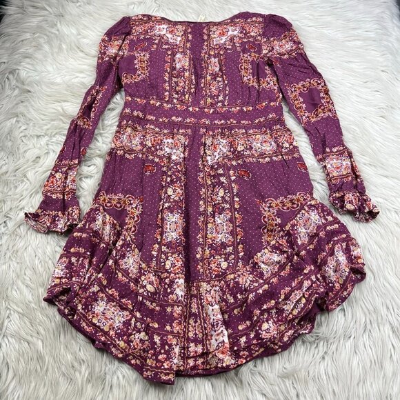 Free People Women's Floral Boho Fit Flare Dress - Picture 6 of 6